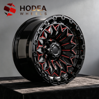 Jantes tout-terrain forgées à l'aspect beadlock 17/18/20 pouces, noires et rouges, robustes, en alliage 6061-T6 pour Jeep/Toyota/Ford Trucks