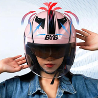 Casco Abierto de Motocicleta ABS Nuevo, para Hombre y Mujer, con Doble Visera, Protector Facial, Ligero, Retro, 3/4