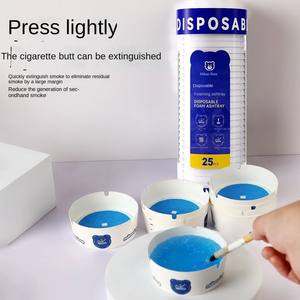 25 cendriers jetables haut de gamme en papier, portables, épaissis, sans fumée, avec <span class=keywords><strong>baume</strong></span> absorbant <span class=keywords><strong>la</strong></span> cendre - Product Image 2