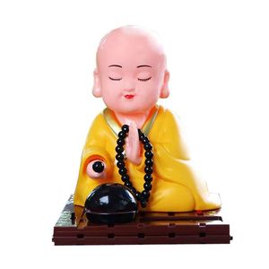 Solar Powered Mini Monk <b>Car</b> Ornament Cartoon Chinese Tradition Plastic Decoration For <b>Car</b> <b>Interior</b> - Product Image 3