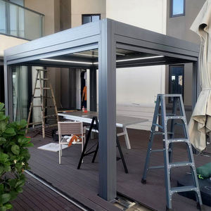 Pérgola Motorizada de Aluminio para Exteriores con Puerta Corredera de Vidrio, Pabellón de Jardín Impermeable, Gazebo Elegante para Entretenimiento al Aire Libre - Product Image 3