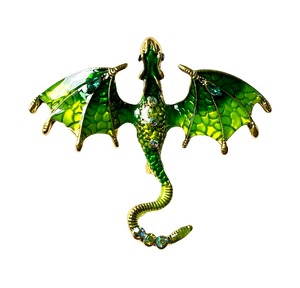 Pin Hiasan Hewan Terbang Grosir, Bros Berlian Imitasi Warna-warni, Bros Naga Berlian Imitasi, Pin Logam, Kerajinan Logam untuk Dekorasi - Product Image 1
