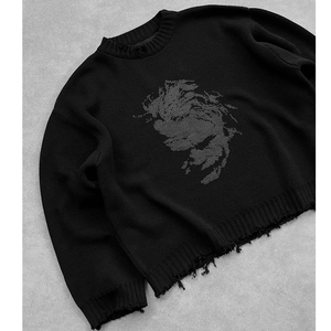 Maglione Lavorato a Maglia Personalizzato per Uomo Taglie Forti, Streetwear Maschile, Maglione Oversize Reversibile, Produttore di Maglieria Invernale per Uomo - Product Image 4