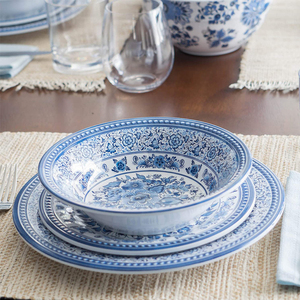 Màu Xanh Và Trắng Phong Cách Melamine Nhà Sử Dụng Bữa Ăn Tối Bộ - Product Image 1