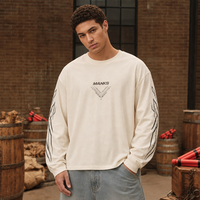 T-shirts pour hommes de haute qualité, imprimés sur mesure, coupe ample, manches longues, style streetwear, fabricant OEM en gros