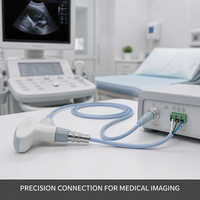 Câble multi-brins PE 5 conducteurs pour applications médicales, fil de cuivre pur gris avec poignée, personnalisation de la traitement de la tête aviation en étain