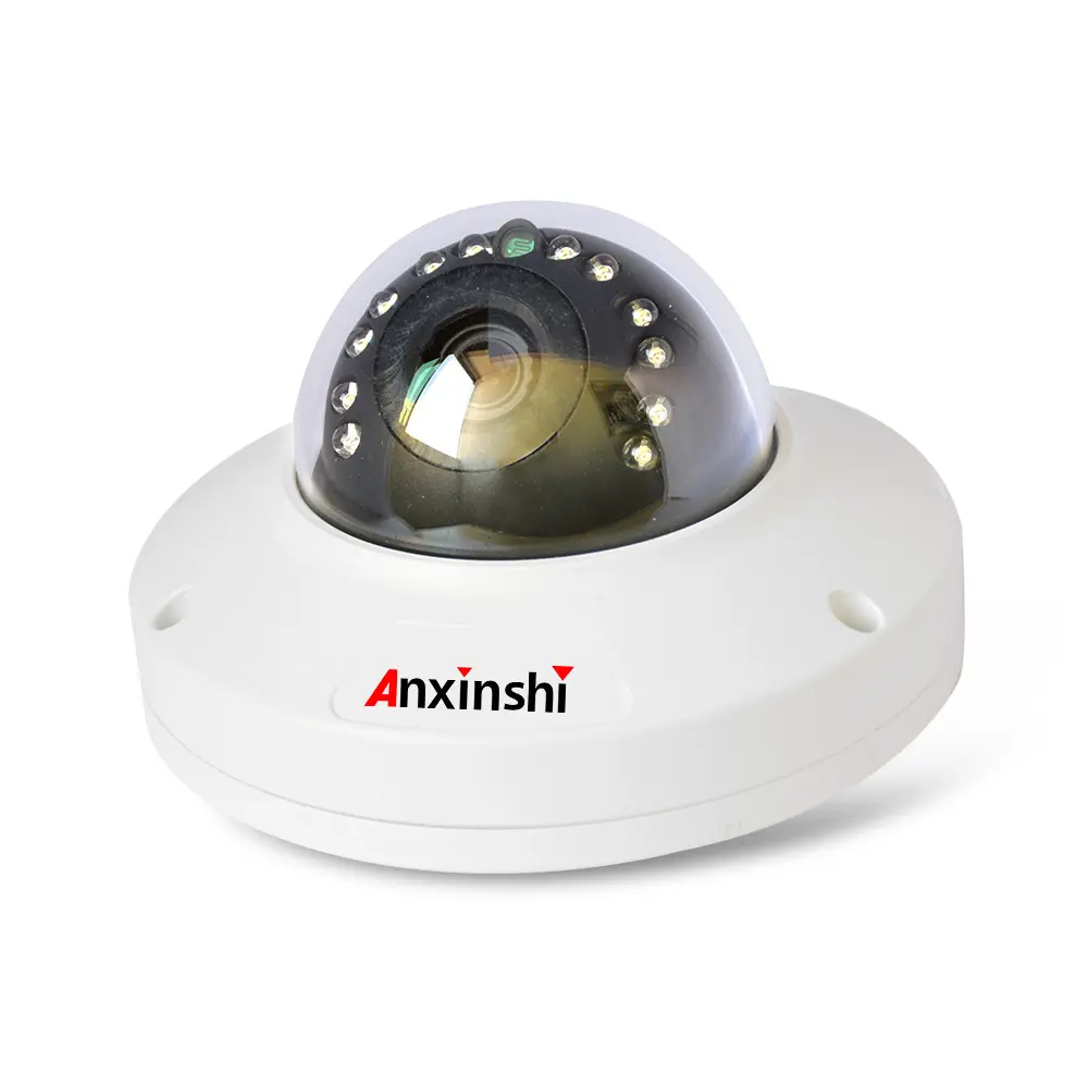 Anxinshi 2.0MP การวิเคราะห์สมาร์ท IR สีกลางแจ้งมินิโดมกล้อง H.265 + Anti-Vandal โดมกล้อง IR IP66 IR กล้องสี