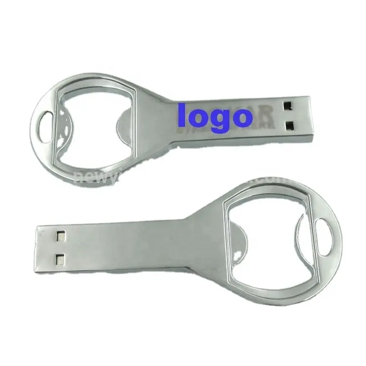 Flash disk kunci 2gb logo kustom stik memori usb 8gb bentuk pembuka logam flash drive pen hadiah promosi murah