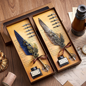 Set Regalo di Penne Stilografiche di Alta Qualità, <span class=keywords><strong>Penna</strong></span> di Lusso Personalizzata con Piuma per Scrittura, Set Regalo per Compleanno e <span class=keywords><strong>Laurea</strong></span> - Product Image 2