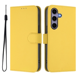 Funda de Piel Sintética para Samsung Galaxy S25 5G, Color Amarillo Limón, con Cordón - Product Image 3