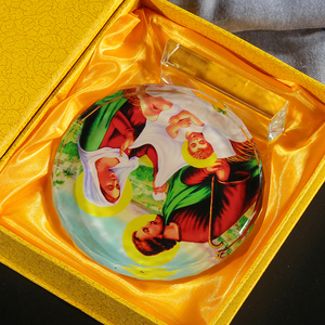 <span class=keywords><strong>Photo</strong></span> de jésus rond en cristal, vente en gros, souvenirs religieux, personnalisé, cadre en verre, pour la guérison, vente en gros - Product Image 4