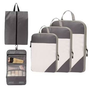 5-Piece Compression Foldable Travel <b>Bags</b>-Polyester Durable Large Capacity Portable Zipper Closure with Custom Logo Option - Product Image 4