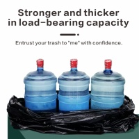 Sacs poubelles commerciaux noirs en PEHD résistants à l'eau 92x100cm, à soufflets, plats, très résistants, grande capacité pour hôtels