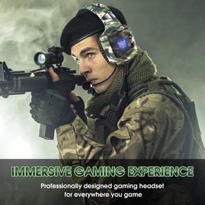 <span class=keywords><strong>ONIKUMA</strong></span> <span class=keywords><strong>K8</strong></span> Over Ear Camuflaje Auriculares estéreo con cable para juegos con micrófono Luces LED Auriculares de música de alta fidelidad - Product Image 2