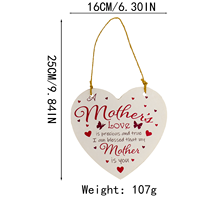 Plaque murale en bois en forme de cœur pour la fête des mères, décoration murale « l'amour de maman est toi », cadeau rustique de 16 cm