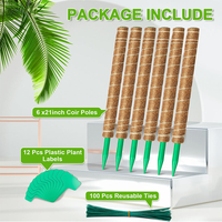 Kit de Supports Écologiques en Fibre de Coco pour Plantes Grimpantes : Poteaux Naturels Pliables en Monstera pour Jardin et Maison