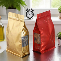 Sachet de café personnalisé avec logo, fond plat, 250g, 500g, 1kg, avec fermeture éclair et valve, fenêtre, type stand-up, sac en plastique pour thé et café