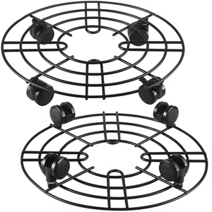 Wholesale Large Metal Plant Caddy with Wheels Rolling Plant Stands <b>Wheeled</b> Plant Dolly Pot Mover Garden Rollers Coaster <b>Trolley</b> - Product Image 1