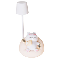 Mignon Kawaii Chat Veilleuse Enfants USB Rechargeable Portable LED Lampe Moderne Silicone Dormir Kitty Animal ABS Table Veilleuse