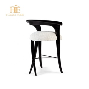 Taburetes Blancos Comerciales, Sillas de Bar, Taburetes de Bar Modernos de Lujo con Estructura de Madera y Tapicería <span class=keywords><strong>Industrial</strong></span> para Isla de Cocina - Product Image 4