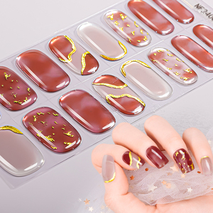 Nuevas pegatinas <span class=keywords><strong>de</strong></span> esmalte <span class=keywords><strong>de</strong></span> uñas <span class=keywords><strong>de</strong></span> gel curado UV a la moda, envolturas <span class=keywords><strong>de</strong></span> uñas <span class=keywords><strong>de</strong></span> gel semicuradas personalizadas con lámina dorada, <span class=keywords><strong>mayorista</strong></span> - Product Image 1