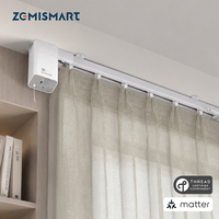 Kit de Motor Inteligente para Cortinas Zemismart Matter Thread con Batería Recargable, Compatible con Apple Home, Alexa y Google HA