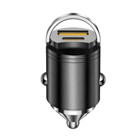 Portable 45W type-c PD Mini chargeur de voiture QC3.0 adaptateur rapide anneau tirer conception 2 Ports USB adaptateur de voiture électrique universel 2-en-1