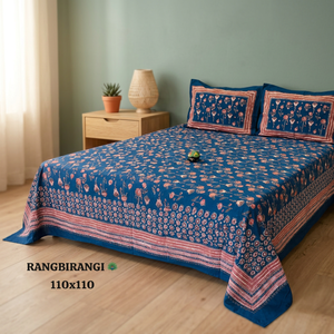 Best Indian Discharge Print <b>Bedding</b> Set 100% Organic Cotton 200TC Floral Elephant Pattern <b>King</b> <b>Size</b> for Home Hotel - Product Image 3