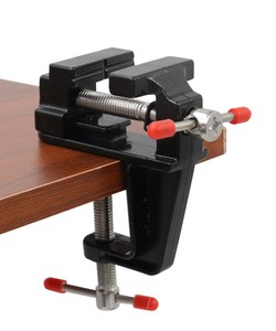 Aluminum Alloy Mini Bench Vise, Small Table Vise <b>Clamp</b> On, Flat Jaw Vice for DIY Craft Engraving Repair Tool - Product Image 6