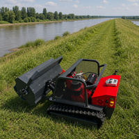 Tondeuse à gazon télécommandée avec démarrage électrique, moteur diesel, largeur de coupe de 1200 mm pour le désherbage des zones sauvages