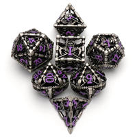 Nouvel ensemble de dés polyédriques en métal pour jeux de rôle D&D, dés creux Grim Reaper pour jeux de table RPG MTG Pathfinder