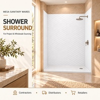 Kit mural de douche durable en SMC imperméable pour hôtels