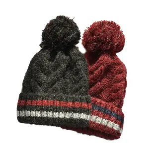 Versatile Warm Thickened Knitted Hat Pom Beanie Woolen Hat For Students