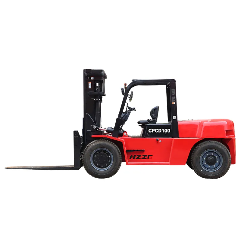 New 10.0 Ton Triplex Mast Diesel Forklift Heavy Truck Balance Core Components Included Motor Engine Gearbox PLC Retail Farm