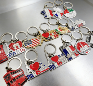Portachiavi in Metallo Personalizzabile all'Ingrosso per Turismo Francia Regno Unito Italia, Souvenir con Incisione per Regalo di Viaggio, <span class=keywords><strong>Torre</strong></span> <span class=keywords><strong>Eiffel</strong></span> <span class=keywords><strong>PARIGI</strong></span> - Product Image 1
