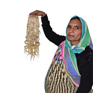 Extensions de cheveux bruts non traités indiens vierges Remy, faisceaux ondulés soyeux naturels originaux, sans traitement chimique, cheveux ondulés - Product Image 1