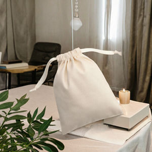 Sac à cordon écologique 100% coton biologique, en lin recyclé, petit sac en toile de mousseline réutilisable, imprimé en sérigraphie, prix abordable - Product Image 3