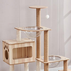 Multi-livello 2 ciotole 2 posatoi gatto condominio gatto arrampicata torre con scala per gatti - Product Image 4