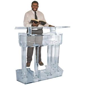 Atril o Podio Acrílico de 3 Niveles de AVTronics con Base de 6 Columnas y un Amplio Estante Central con Amplio Espacio para sus Presentaciones - Product Image 2