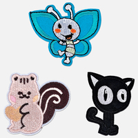 Nouveaux patchs brodés à coudre ou à thermocoller, motif animaux mignons, pour vêtements et chapeaux