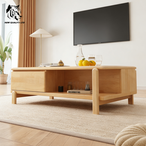 Mesa de centro de madera de diseño moderno para sala de estar, fabricada en fábrica, buen precio, personalizable, gran stock, envío inmediato. - Product Image 4
