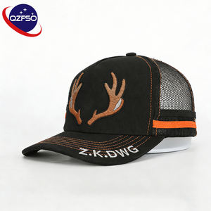 QZFSO Gorra de Béisbol de Malla de Algodón de 5 Paneles Personalizada de Alta Calidad para Hombre, Gorra Trucker con Visera Curva y Logotipo Bordado - Product Image 1