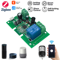 Tuya Zigbee Modul Sakelar Rumah Pintar 1CH Pengendali Relai 12V 24V 7-32V 10A Relai Bekerja dengan Alexa Google Assistant Smart Life