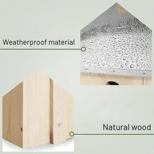 Nichoir solide pour grappiniers avec toit en bois, maison pour animaux de compagnie écologique - Product Image 4