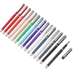 Lüks profesyonel zarif promosyon siyah rulo Metal tükenmez kalemler Logo sloganı markalı alüminyum alaşım jel kalem - Product Image 2