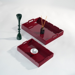 Minh Giang Craft Handcrafted Lacquer Serving Tray For Luxury Home Decor And Elegant Display Premium High <b>Gloss</b> Wooden Tableware - Product Image 5