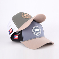 Casquette de baseball et de golf de performance en PVC perforé au laser, imperméable, séchage rapide, 6 panneaux, avec cordon, vente en gros