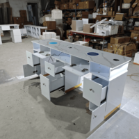 Table de manucure de luxe avec collecteur de poussière, table de manucure pour technicien(ne) ongulaire, poste de manucure avec plateau en marbre, bureau de manucure LED pour salon