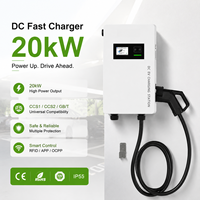 EVEGO Chargeur rapide pour véhicules électriques de petite taille pour hôtel, faible consommation d'énergie, 20 kW, certifié TUV, OCPP 2.0.15, écran tactile, station de recharge pour véhicules électriques