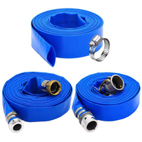 1 2 3 4 5 6 8 10 12 14 16 pouces de qualité supérieure tuyau d'évacuation d'eau en PVC bleu plat pour pompe de piscine ferme agriculture irrigation